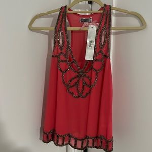 Lipsy London - hot pink top with beading detail